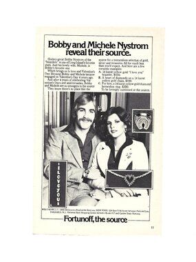 Print Ad Bobby Michele Nystrom Valentines Day Jewelry Fortunoff Source 1970s AD